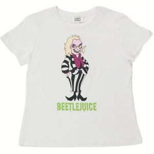 NWT Beetlejuice x Unique Vintage White Beetlejuice Fitted Tee